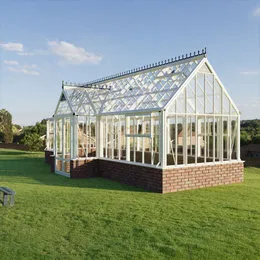 Теплица «GreenDi» Model 3 - Т-образная / Цоколь, размер 3х8,4 м, цвет - белый (индивидуальный заказ)