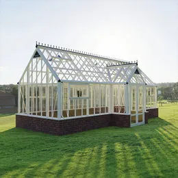 Теплица «GreenDi» Model 3 - Т-образная / Цоколь, размер 3х8,4 м, цвет - белый (индивидуальный заказ)