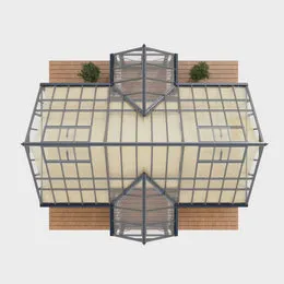 Теплица «GreenDi» Model 3 - Т-образная / Цоколь с двумя тамбурами, размер 3,5x6 м (индивидуальный заказ)