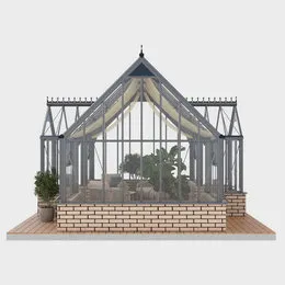 Теплица «GreenDi» Model 3 - Т-образная / Цоколь с двумя тамбурами, размер 3,5x6 м (индивидуальный заказ)