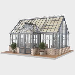 Теплица «GreenDi» Model 3 - Т-образная / Цоколь с двумя тамбурами, размер 3,5x6 м (индивидуальный заказ)